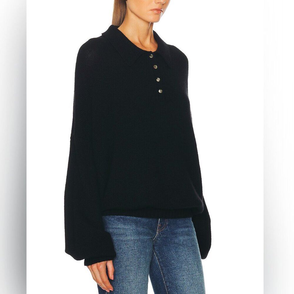 KHAITE Rene cashmere blend polo jumper - Picture 2 of 14